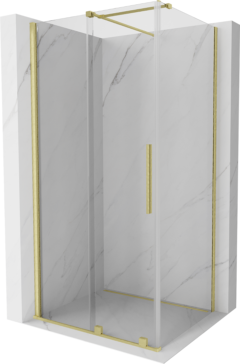 Mexen Velar kabina prysznicowa rozsuwana 90 x 80 cm, transparent, złota szczotkowana - 871-090-080-01-55