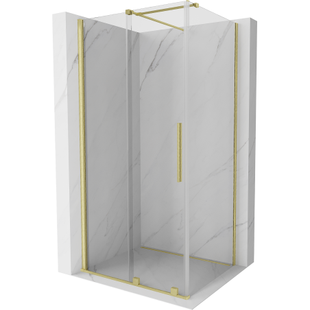 Mexen Velar kabina prysznicowa rozsuwana 100 x 120 cm, transparent, złota szczotkowana - 871-100-120-01-55