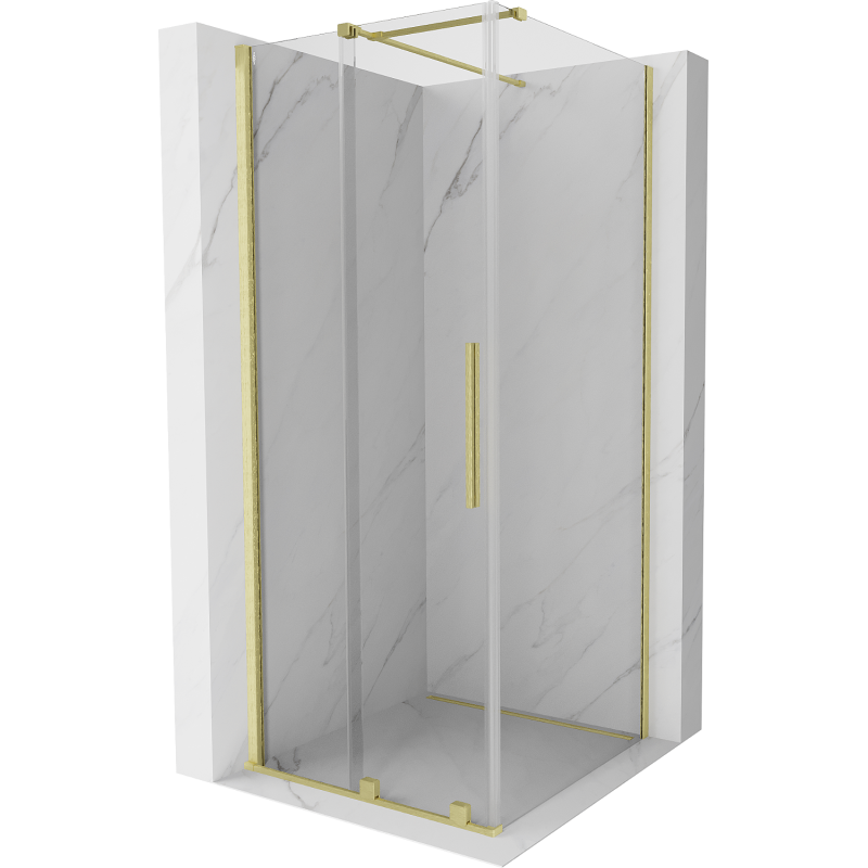 Mexen Velar kabina prysznicowa rozsuwana 90 x 90 cm, transparent, złota szczotkowana - 871-090-090-01-55