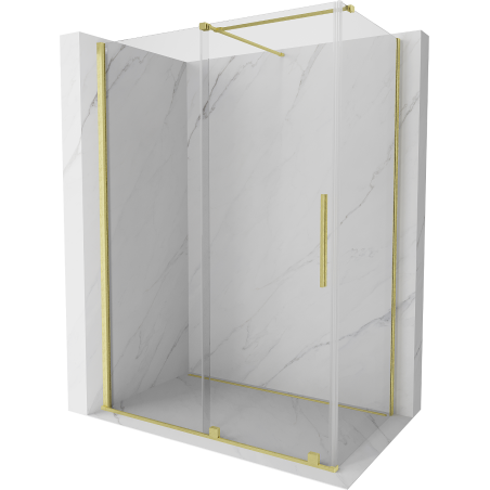 Mexen Velar kabina prysznicowa rozsuwana 140 x 85 cm, transparent, złota szczotkowana - 871-140-085-01-55