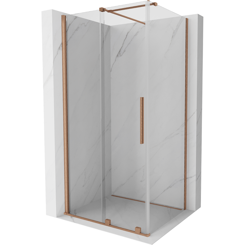 Mexen Velar kabina prysznicowa rozsuwana 90 x 70 cm, transparent, miedź szczotkowana - 871-090-070-01-65