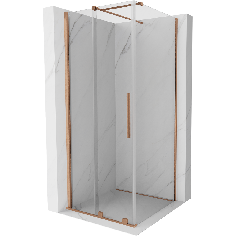 Mexen Velar kabina prysznicowa rozsuwana 110 x 110 cm, transparent, miedź szczotkowana - 871-110-110-01-65