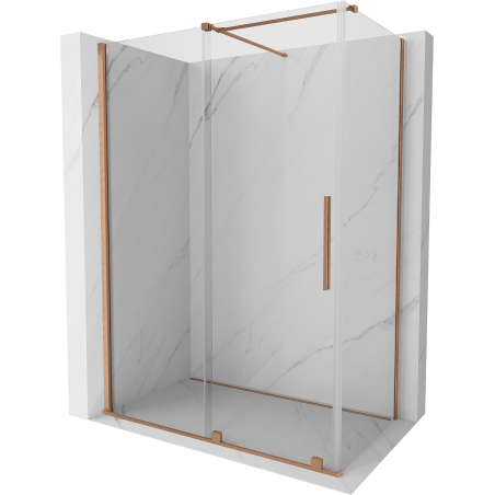 Mexen Velar kabina prysznicowa rozsuwana 150 x 90 cm, transparent, miedź szczotkowana - 871-150-090-01-65