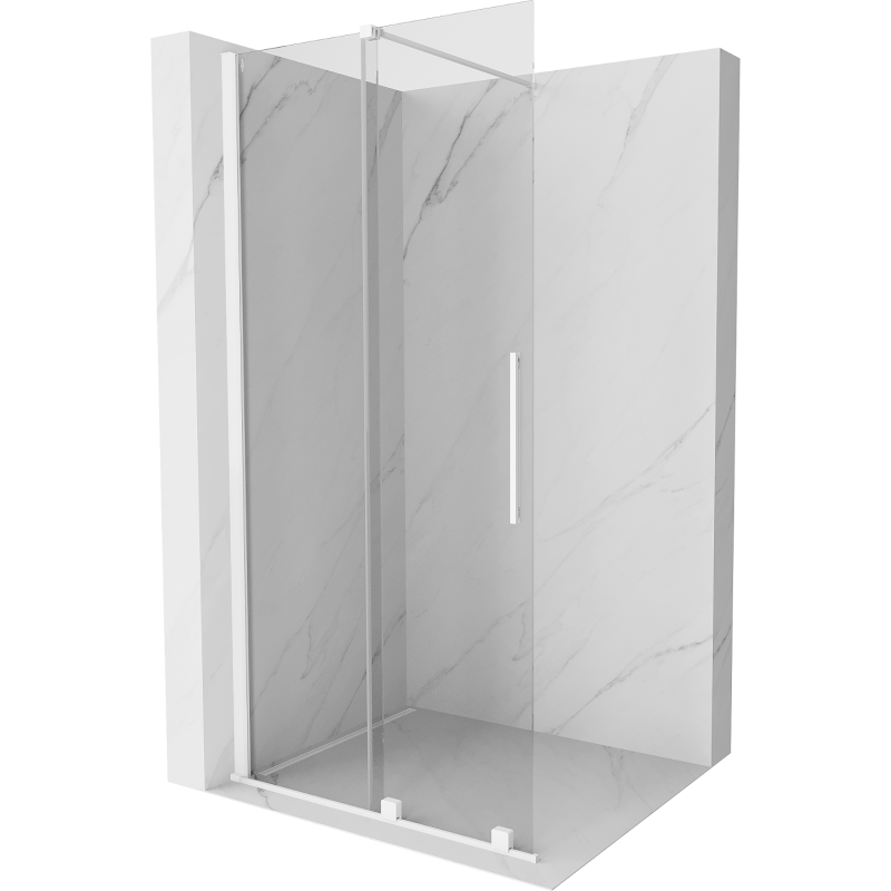 Mexen Velar ścianka prysznicowa rozsuwana Walk-in 100 x 200 cm, transparent 8 mm, biała - 871-100-000-03-20