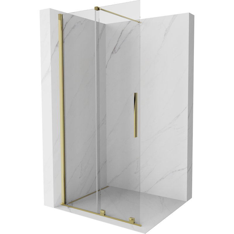 Mexen Velar ścianka prysznicowa rozsuwana Walk-in 70 x 200 cm, transparent 8 mm, złota - 871-070-000-03-50