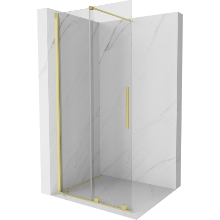Mexen Velar ścianka prysznicowa rozsuwana Walk-in 80 x 200 cm, transparent 8 mm, złota szczotkowana - 871-080-000-03-55