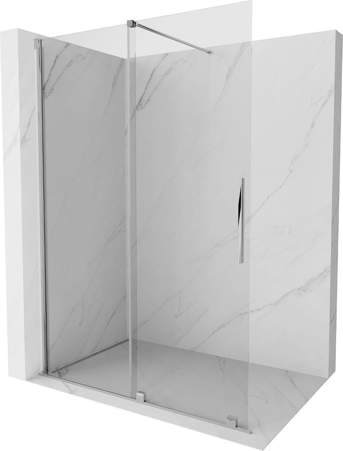 Mexen Velar ścianka prysznicowa rozsuwana Walk-in 160 x 200 cm, transparent 8 mm, chrom - 871-160-000-03-01