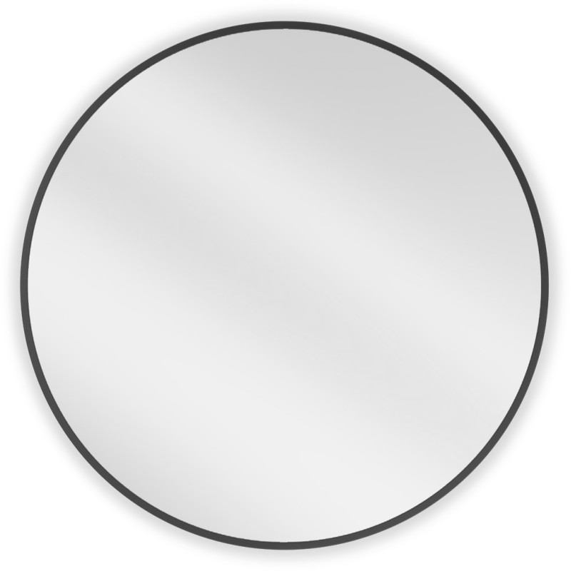 Mexen Loft lustro łazienkowe okragłe 75 cm, rama czarna - 9850-075-075-000-70