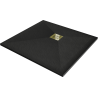 Mexen Stone+ brodzik kompozytowy kwadratowy 90 x 90 cm, czarny, maskownica złota - 44709090-G