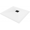 Mexen Stone+ brodzik kompozytowy kwadratowy 70 x 70 cm, biały, maskownica czarna - 44107070-B