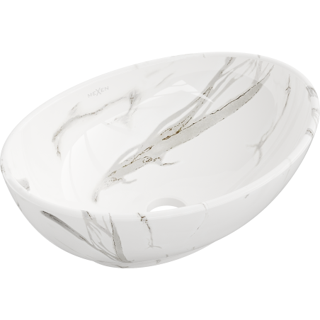 Mexen Elza umywalka nablatowa 40 x 33 cm, biała kamień - 21014082