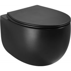 Mexen Egg miska wc Rimless z deską wolnoopadającą slim, duroplast, czarna mat - 30245070