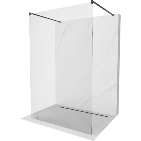 Mexen Kioto ścianka prysznicowa wolnostojąca 115 x 200 cm, transparent 8 mm, czarna - 800-115-002-70-00