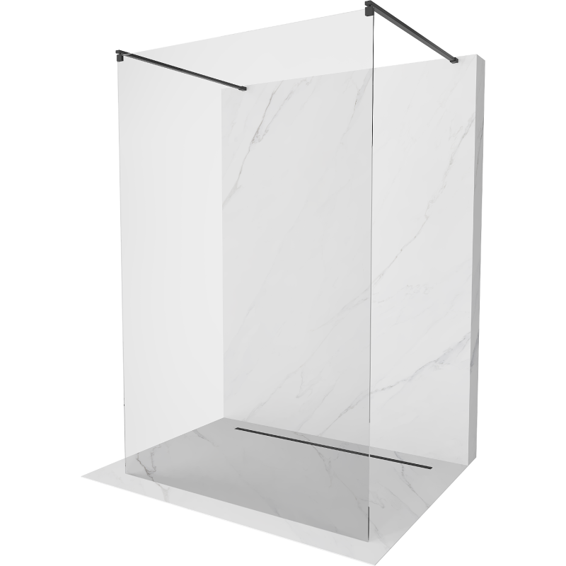 Mexen Kioto ścianka prysznicowa wolnostojąca 180 x 200 cm, transparent 8 mm, czarna - 800-180-002-70-00