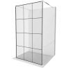 Mexen Kioto ścianka prysznicowa wolnostojąca 100 x 200 cm, czarny wzór 8 mm, chrom - 800-100-002-01-77