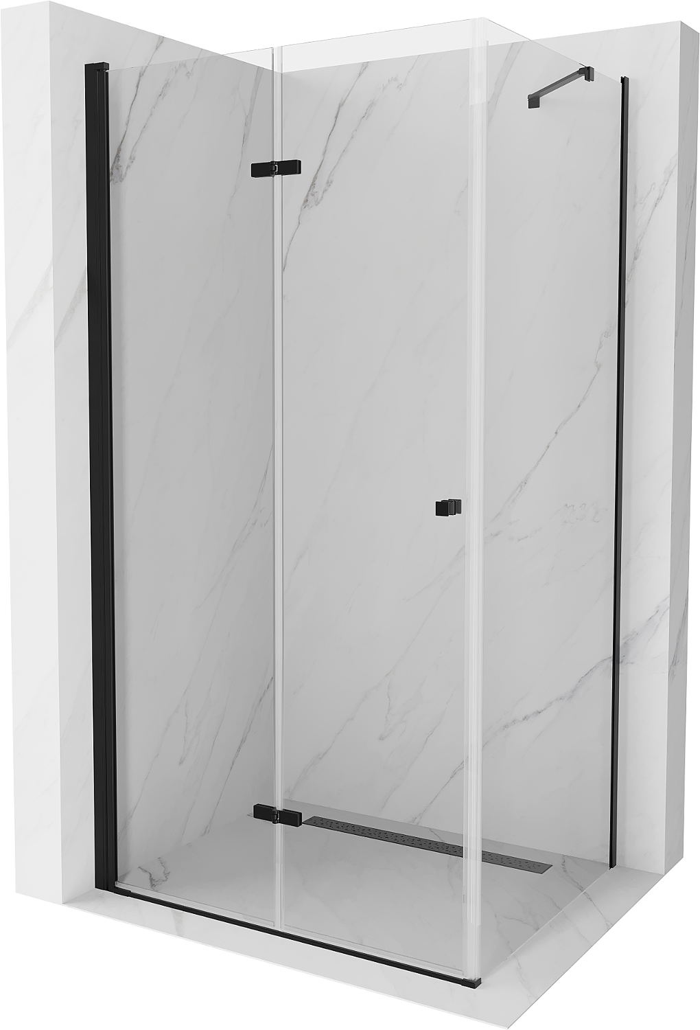 Mexen Lima kabina prysznicowa składana 110 x 100 cm, transparent, czarna - 856-110-100-70-00