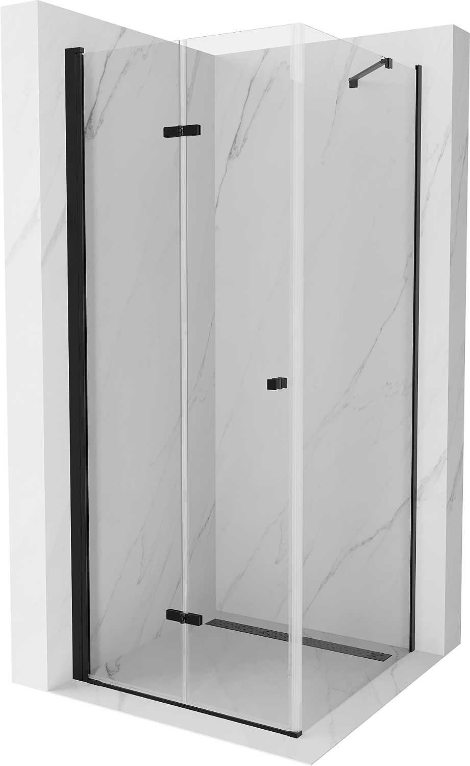 Mexen Lima kabina prysznicowa składana 120 x 120 cm, transparent, czarna - 856-120-120-70-00