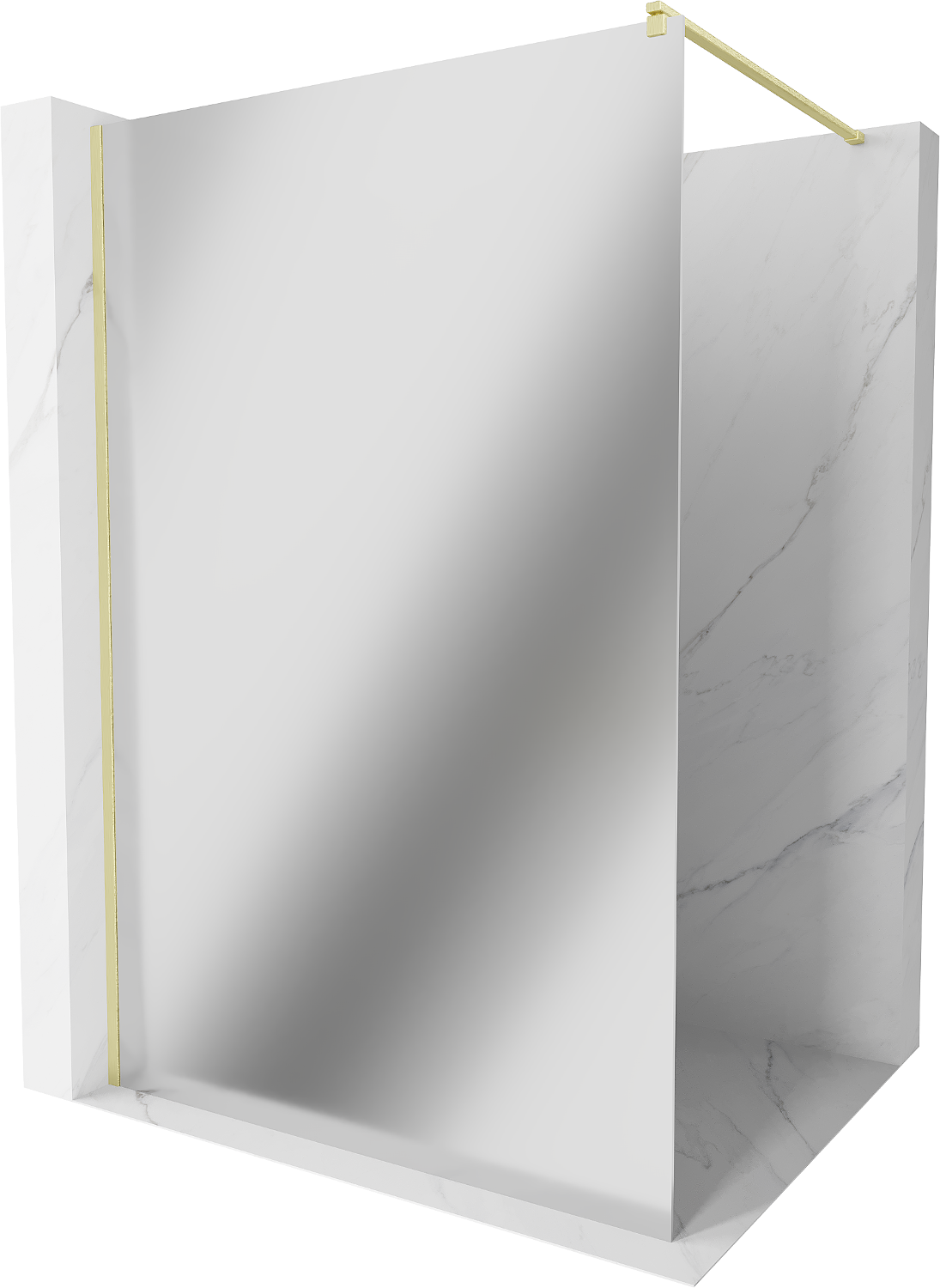 Mexen Kioto ścianka prysznicowa Walk-in 90 x 200 cm, lustro 8 mm, złota szczotkowana - 800-090-101-55-50