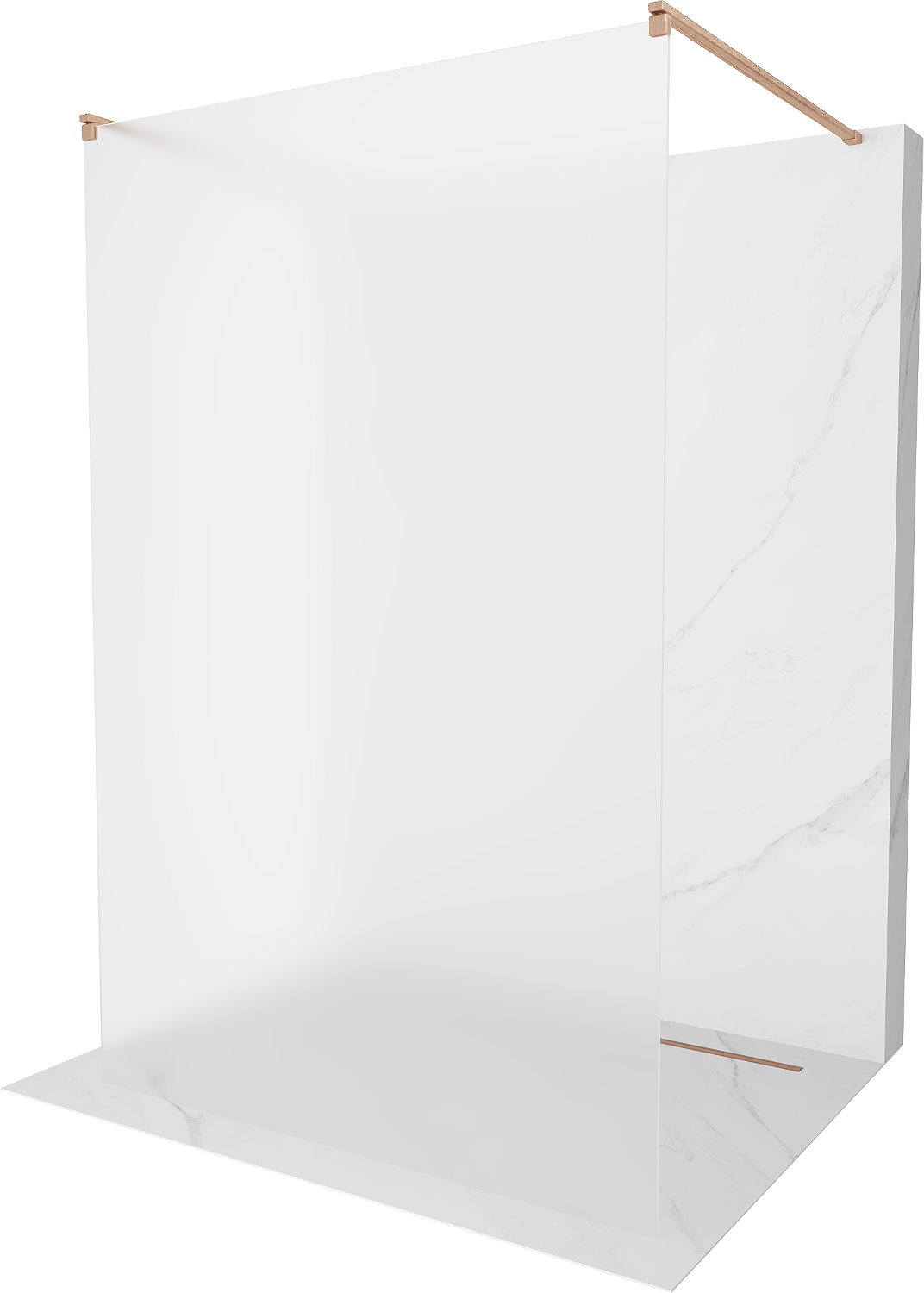 Mexen Kioto ścianka prysznicowa wolnostojąca 110 x 200 cm, szron 8 mm, miedź szczotkowana - 800-110-002-65-30