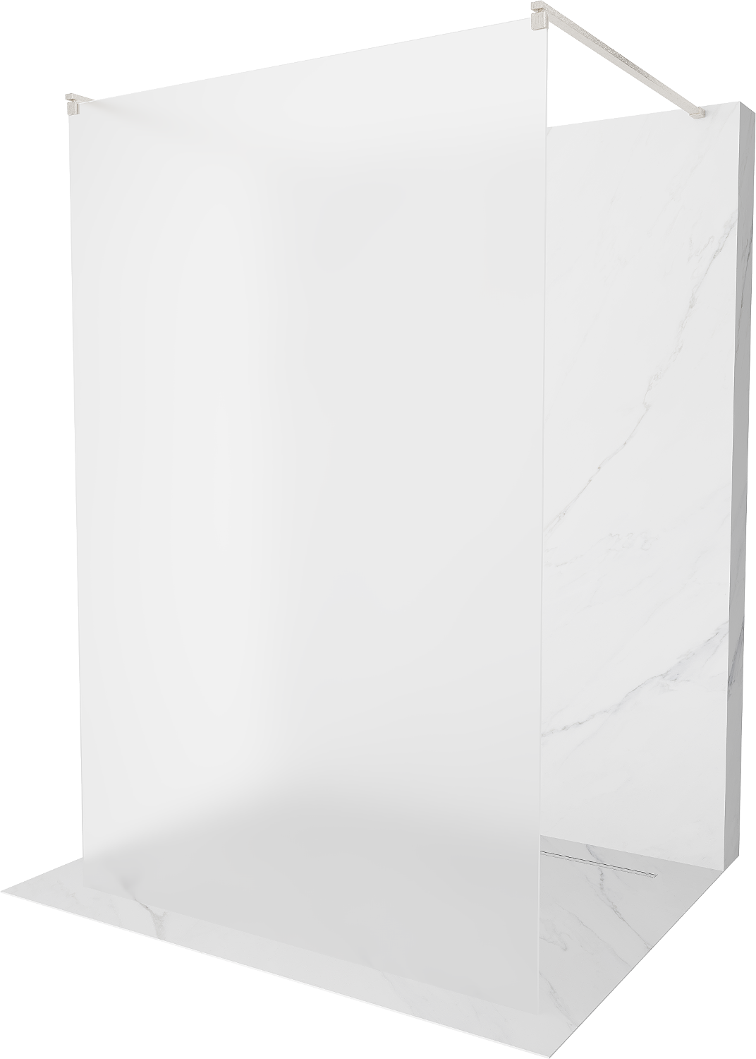 Mexen Kioto ścianka prysznicowa wolnostojąca 140 x 200 cm, szron 8 mm, nikiel szczotkowany - 800-140-002-97-30