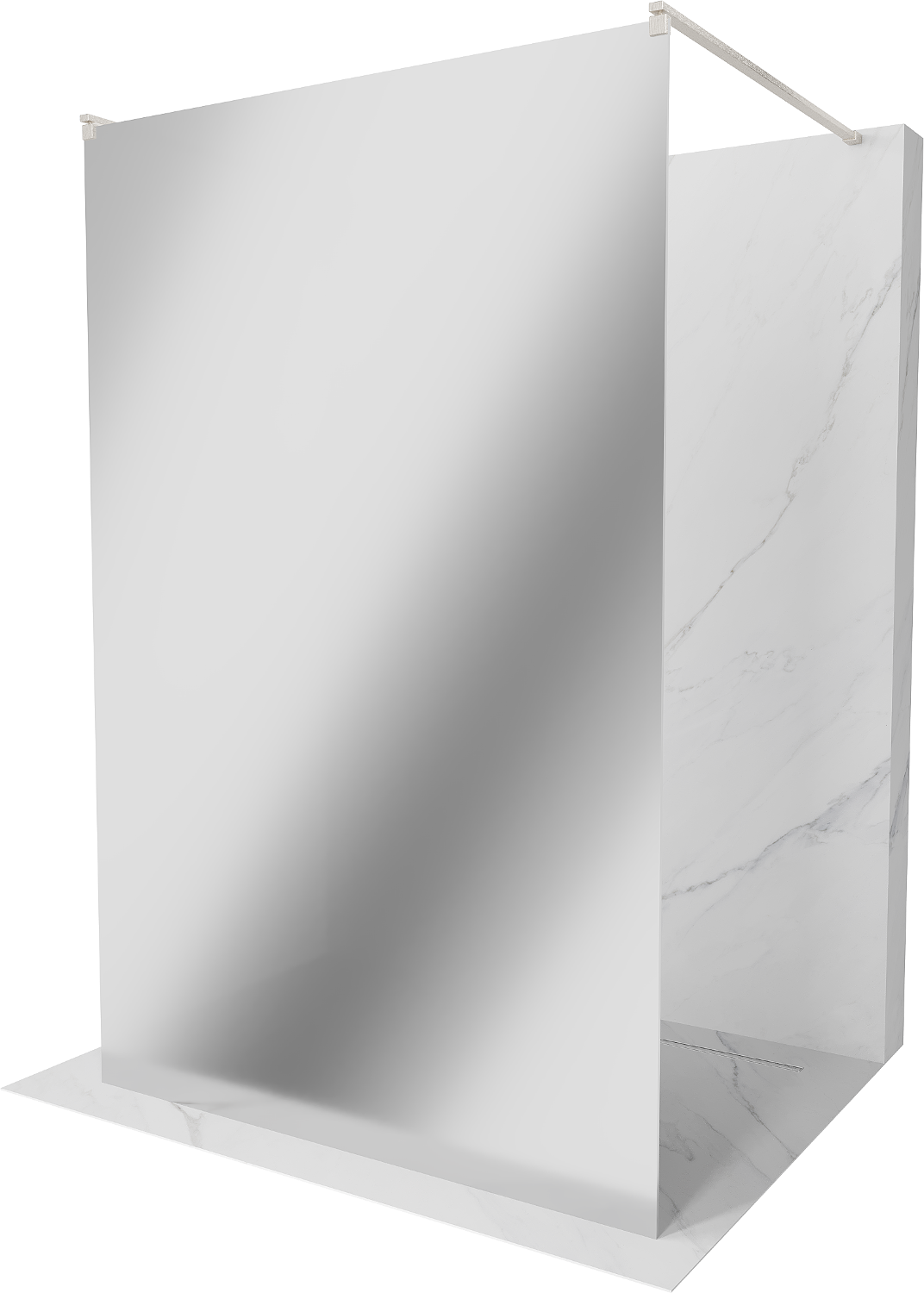 Mexen Kioto ścianka prysznicowa wolnostojąca 110 x 200 cm, lustro 8 mm, nikiel szczotkowany - 800-110-002-97-50