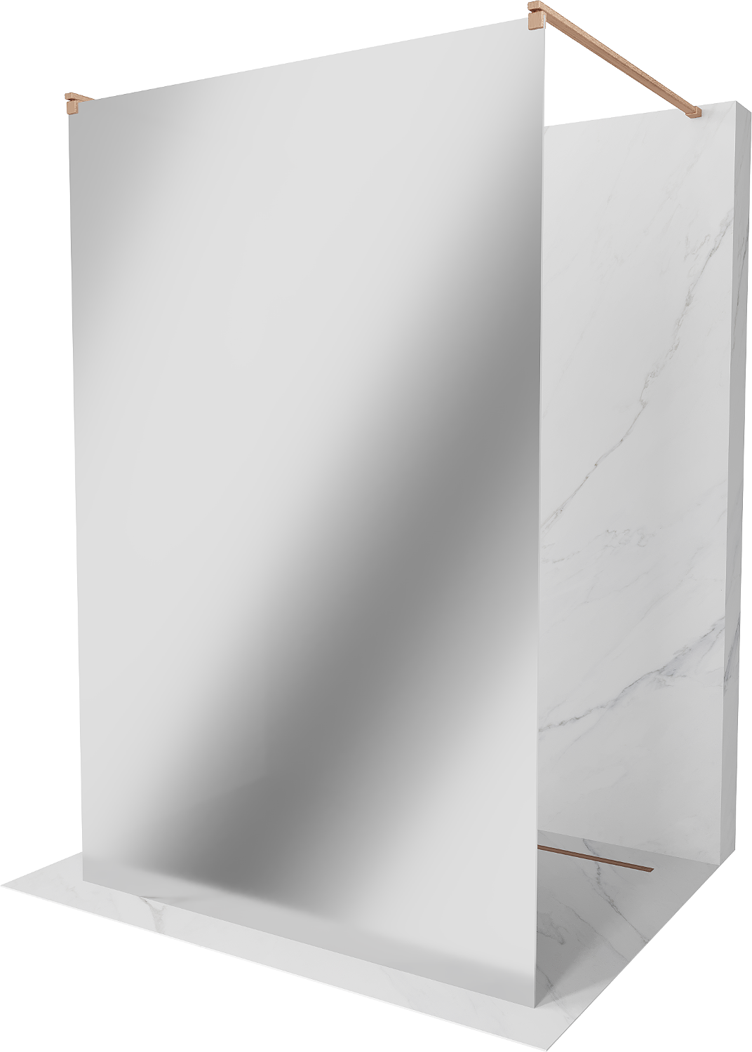 Mexen Kioto ścianka prysznicowa wolnostojąca 100 x 200 cm, lustro 8 mm, miedź szczotkowana - 800-100-002-65-50