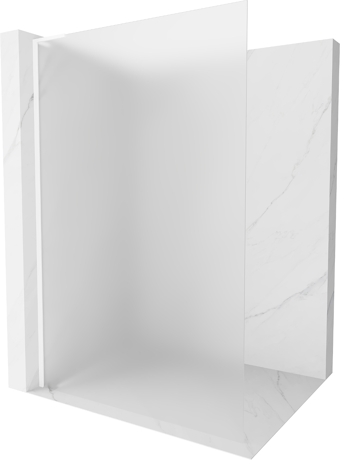 Mexen Kioto L ścianka prysznicowa Walk-in 90 x 200 cm, szron, biała - 800-090-103-20-30