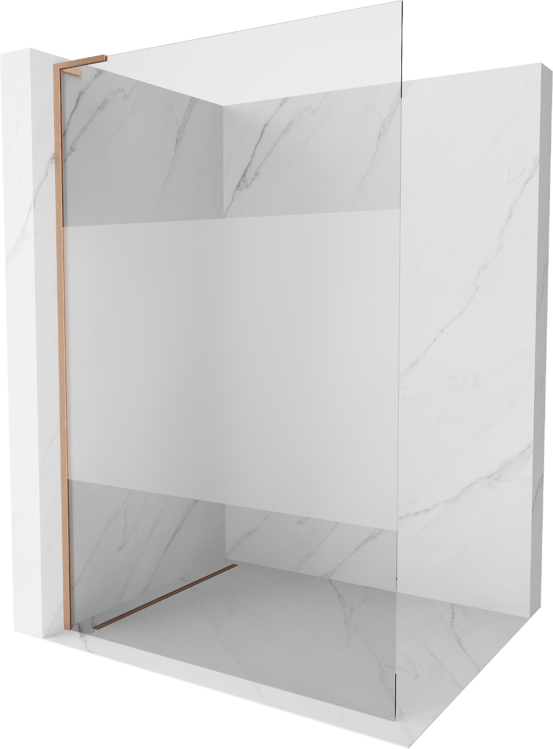 Mexen Kioto L ścianka prysznicowa Walk-in 70 x 200 cm, transparent/szron, miedź szczotkowana - 800-070-103-65-35