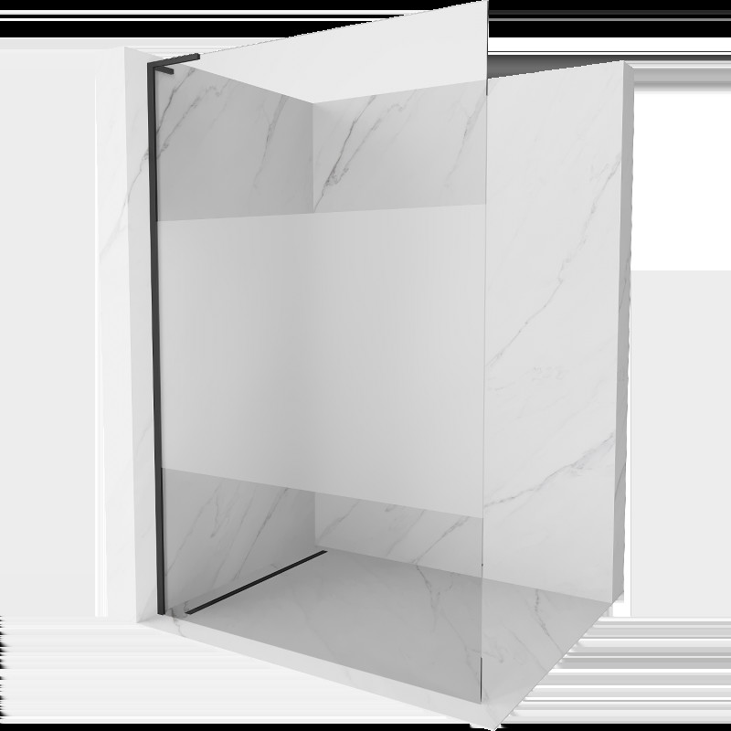 Mexen Kioto L ścianka prysznicowa Walk-in 90 x 200 cm, transparent/szron, czarna - 800-090-103-70-35