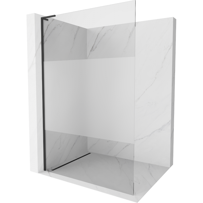 Mexen Kioto L ścianka prysznicowa Walk-in 100 x 200 cm, transparent/szron, czarna - 800-100-103-70-35