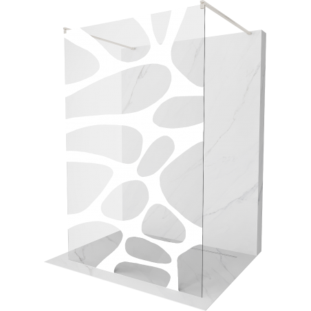 Mexen Kioto ścianka prysznicowa wolnostojąca 130 x 200 cm, biały wzór 8 mm, nikiel szczotkowany - 800-130-002-97-97