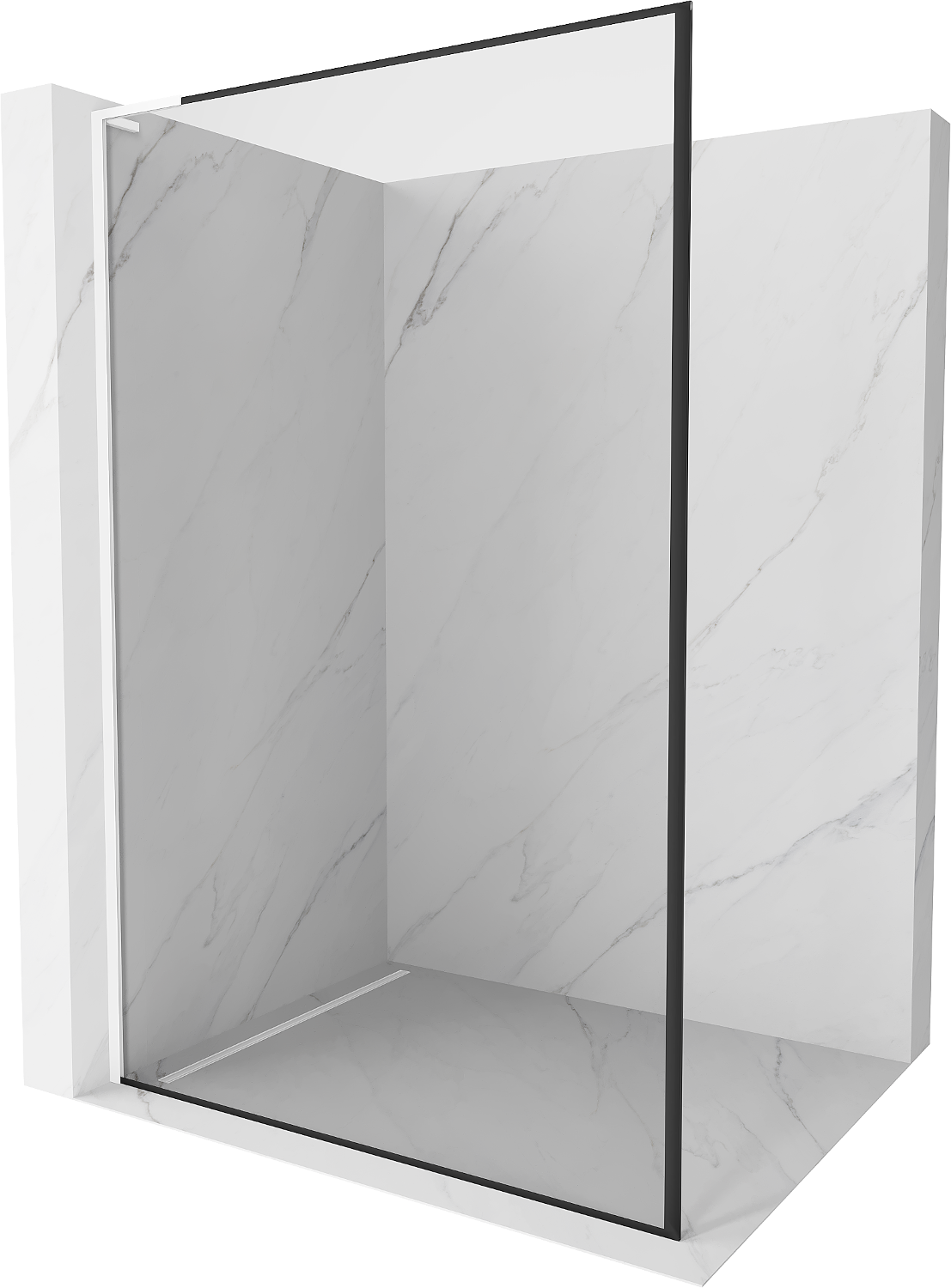 Mexen Kioto L ścianka prysznicowa Walk-in 60 x 200 cm, czarny wzór, biała - 800-060-103-20-70