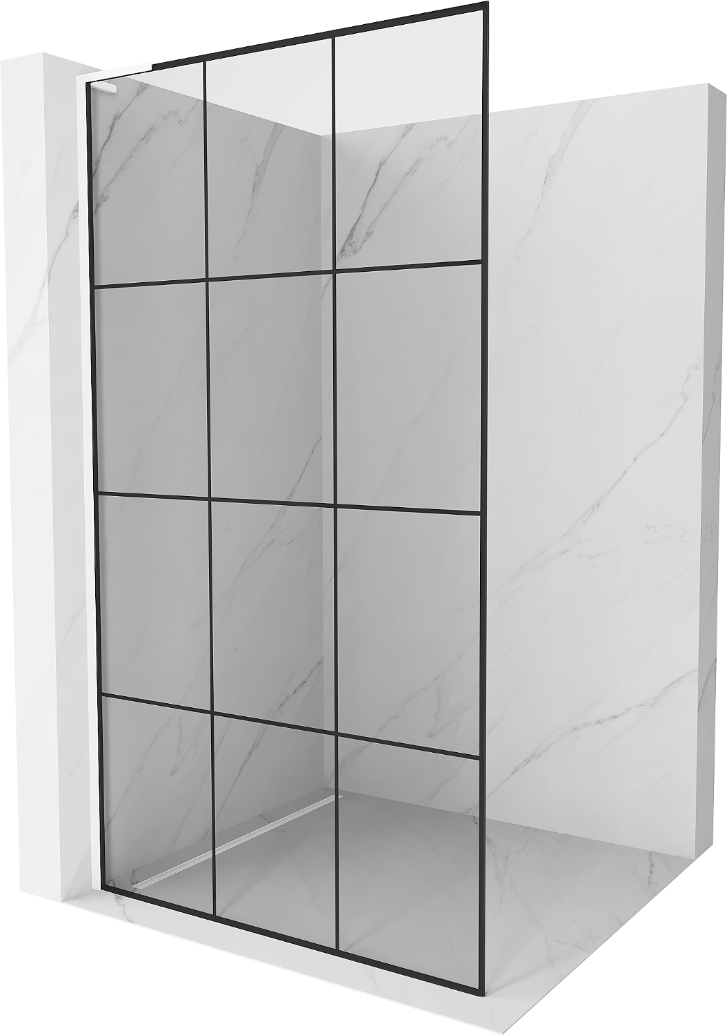 Mexen Kioto L ścianka prysznicowa Walk-in 120 x 200 cm, czarny wzór, biała - 800-120-103-20-77