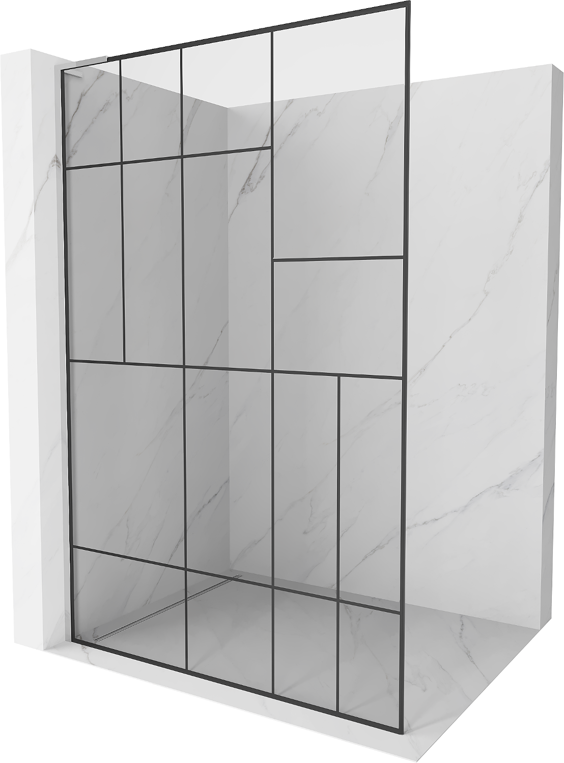 Mexen Kioto L ścianka prysznicowa Walk-in 70 x 200 cm, czarny wzór, chrom - 800-070-103-01-78