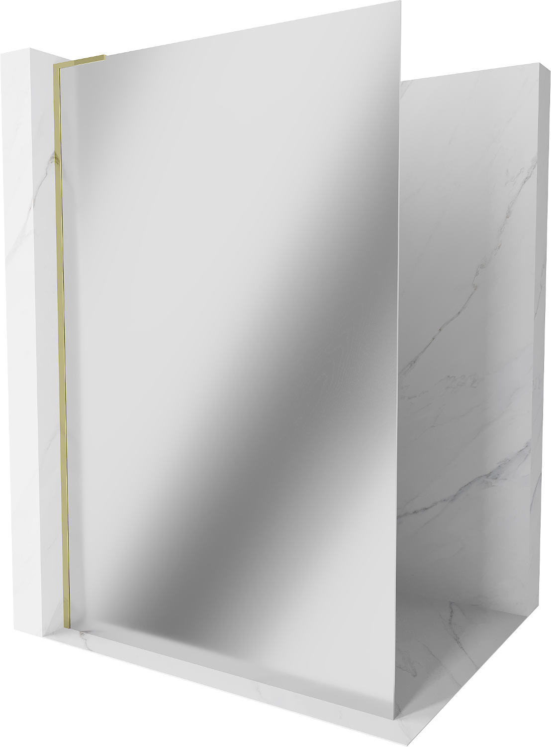 Mexen Kioto L ścianka prysznicowa Walk-in 110 x 200 cm, lustro, złota - 800-110-103-50-50