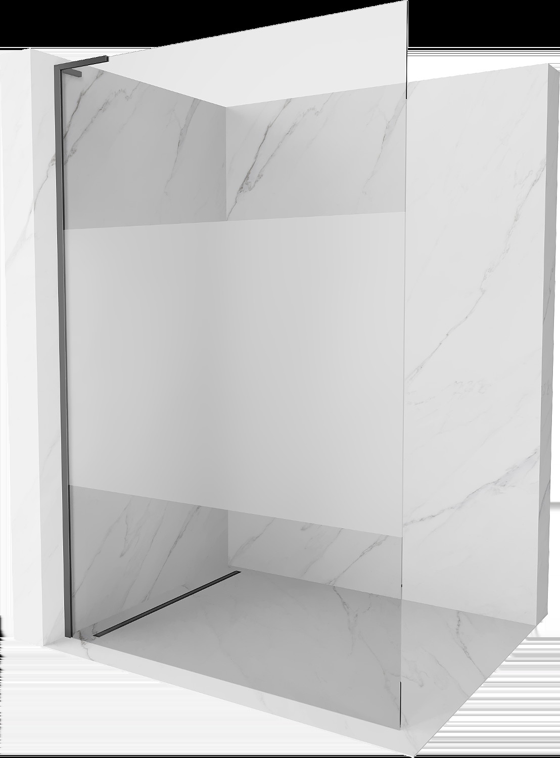 Mexen Kioto L ścianka prysznicowa Walk-in 70 x 200 cm, transparent/szron, gun metal - 800-070-103-95-35