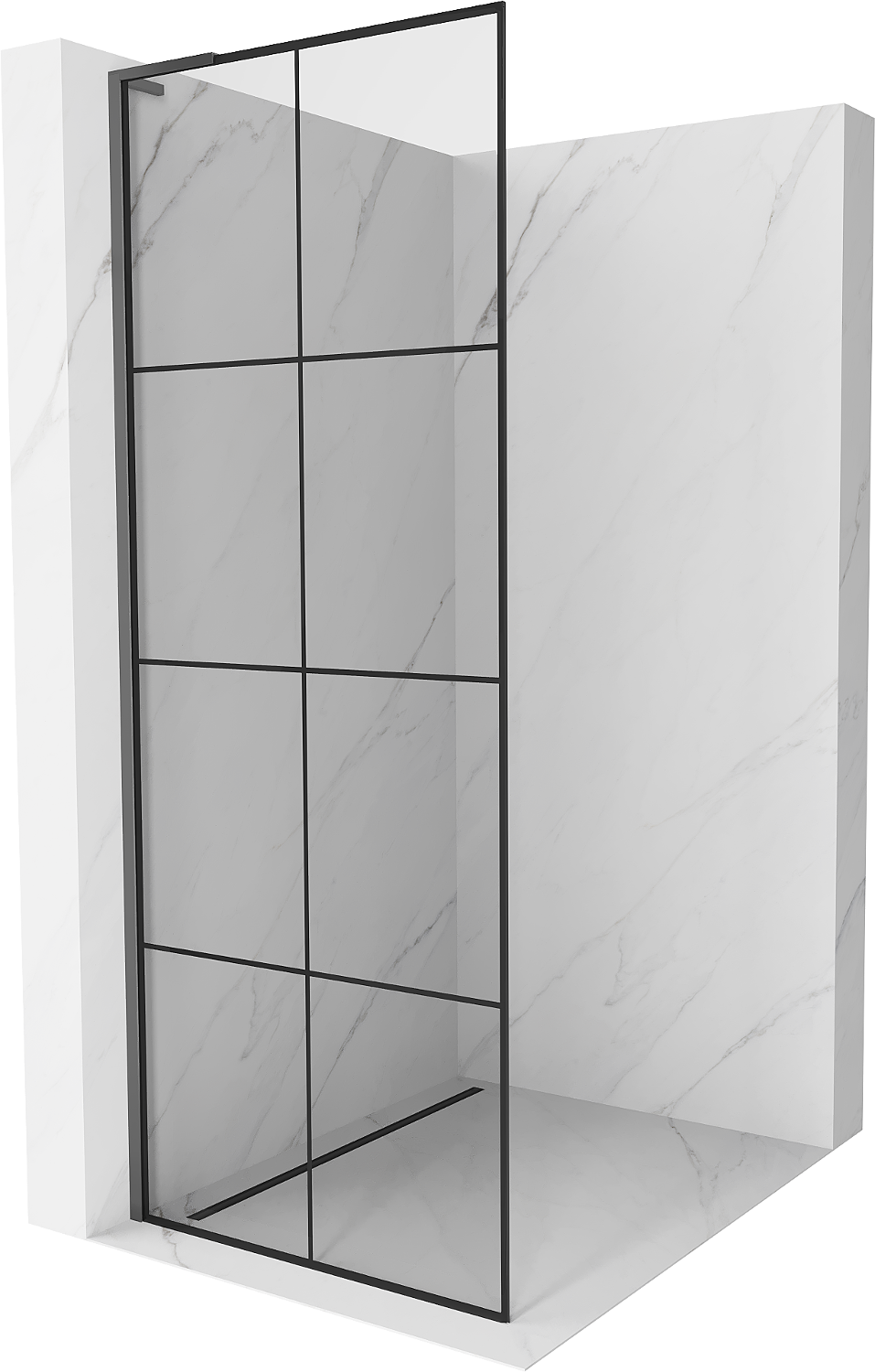 Mexen Kioto L ścianka prysznicowa Walk-in 90 x 200 cm, czarny wzór, gun metal - 800-090-103-95-77