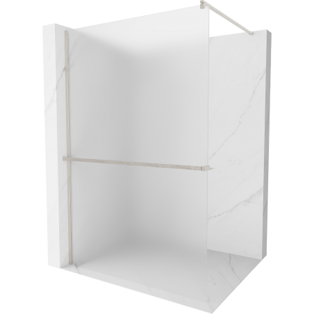 Mexen Kioto+ ścianka prysznicowa z półką Walk-in 80 x 200 cm, szron, nikiel szczotkowany - 800-080-121-97-30