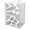 Mexen Kioto+ ścianka prysznicowa z półką Walk-in 100 x 200 cm, biały wzór, nikiel szczotkowany - 800-100-121-97-97