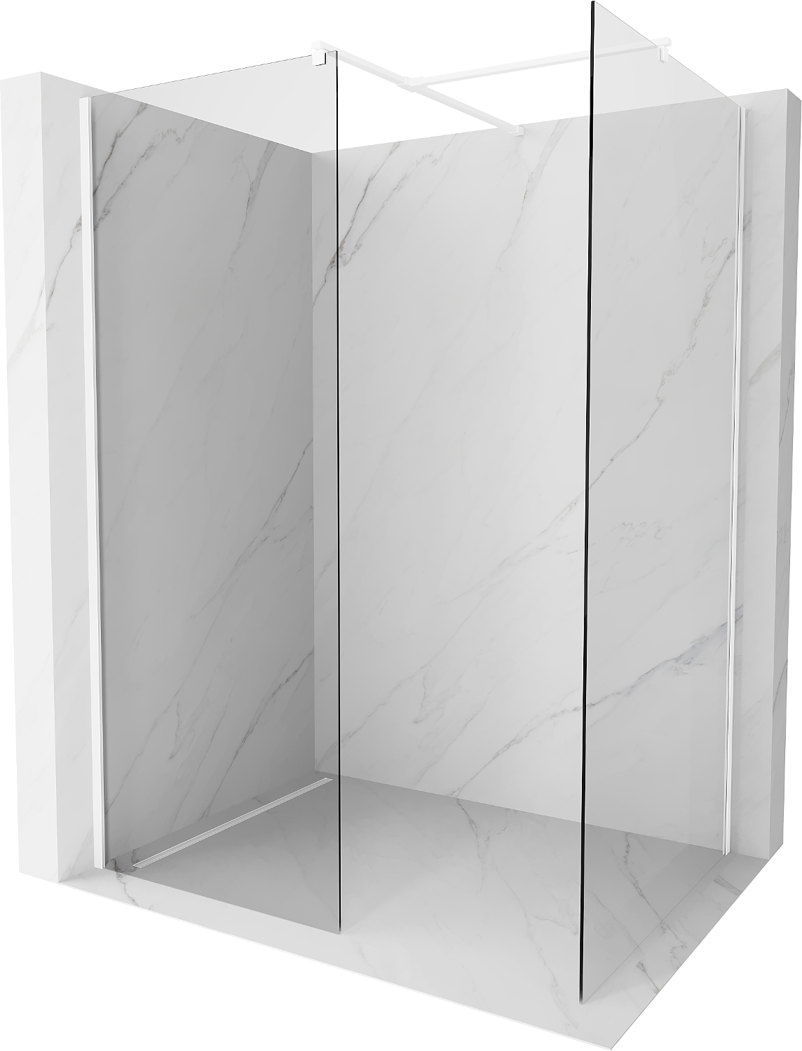 Mexen Kioto ścianka prysznicowa Walk-in 110 x 75 cm, transparent, biała - 800-110-202-20-00-075