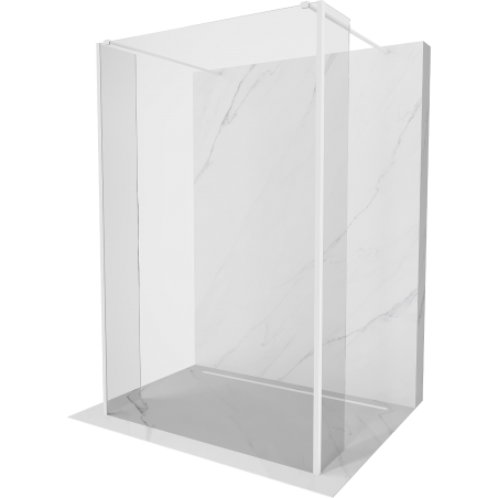 Mexen Kioto ścianka prysznicowa wolnostojąca 95 x 30 x 30 cm, transparent, biała - 800-095-030-222-20-00-030