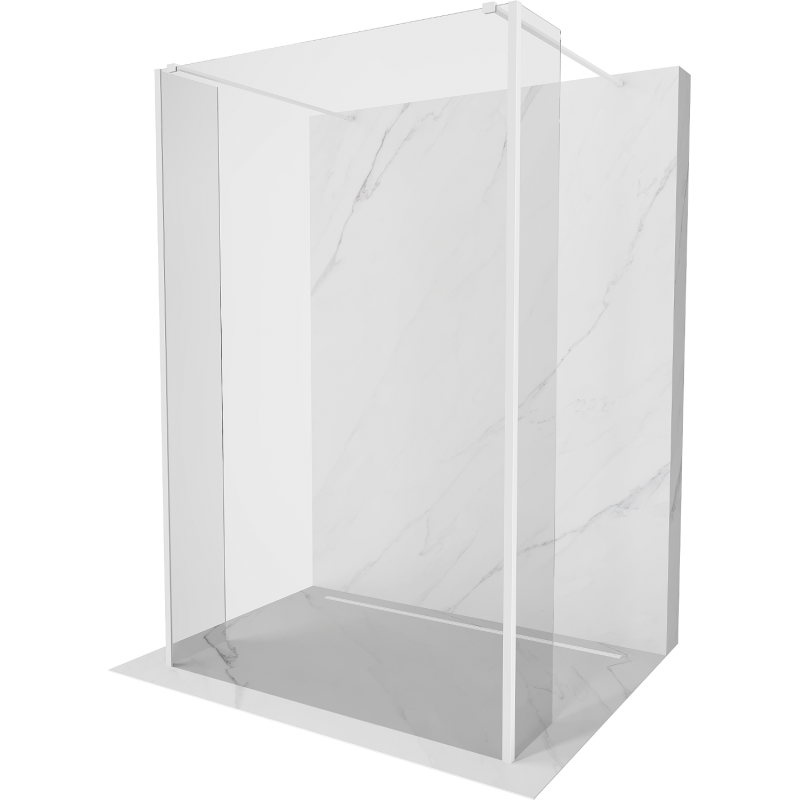 Mexen Kioto ścianka prysznicowa wolnostojąca 150 x 30 x 30 cm, transparent, biała - 800-150-030-222-20-00-030