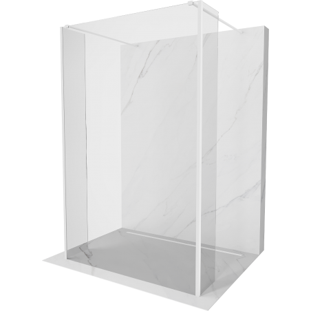 Mexen Kioto ścianka prysznicowa wolnostojąca 160 x 30 x 30 cm, transparent, biała - 800-160-030-222-20-00-030
