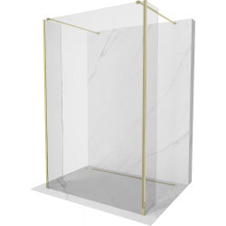 Mexen Kioto ścianka prysznicowa wolnostojąca 125 x 30 x 30 cm, transparent, złota - 800-125-030-222-50-00-030