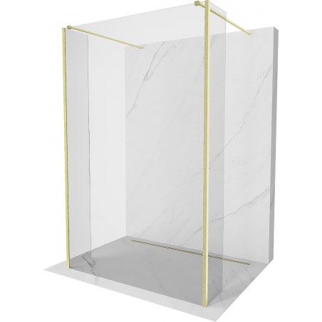 Mexen Kioto ścianka prysznicowa wolnostojąca 105 x 30 x 30 cm, transparent, złota szczotkowana - 800-105-030-222-55-00-030