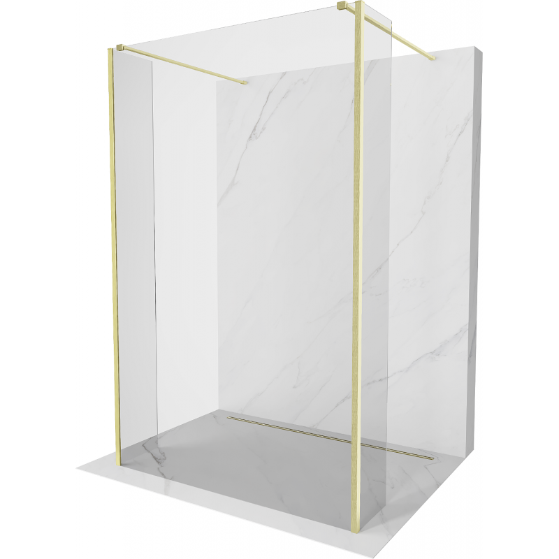 Mexen Kioto ścianka prysznicowa wolnostojąca 140 x 30 x 30 cm, transparent, złota szczotkowana - 800-140-030-222-55-00-030