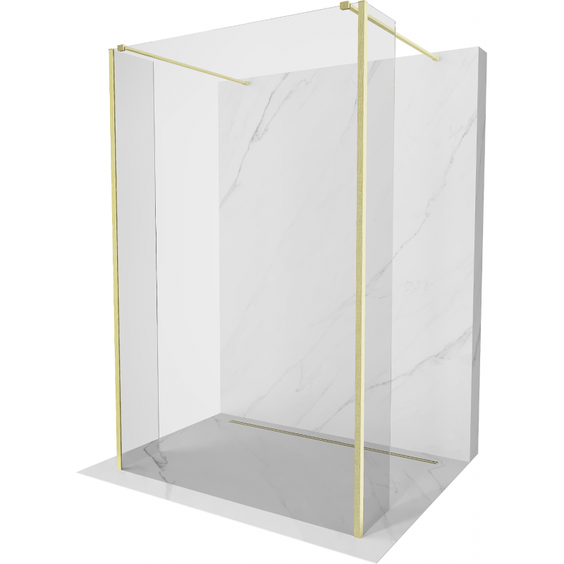 Mexen Kioto ścianka prysznicowa wolnostojąca 180 x 30 x 30 cm, transparent, złota szczotkowana - 800-180-030-222-55-00-030