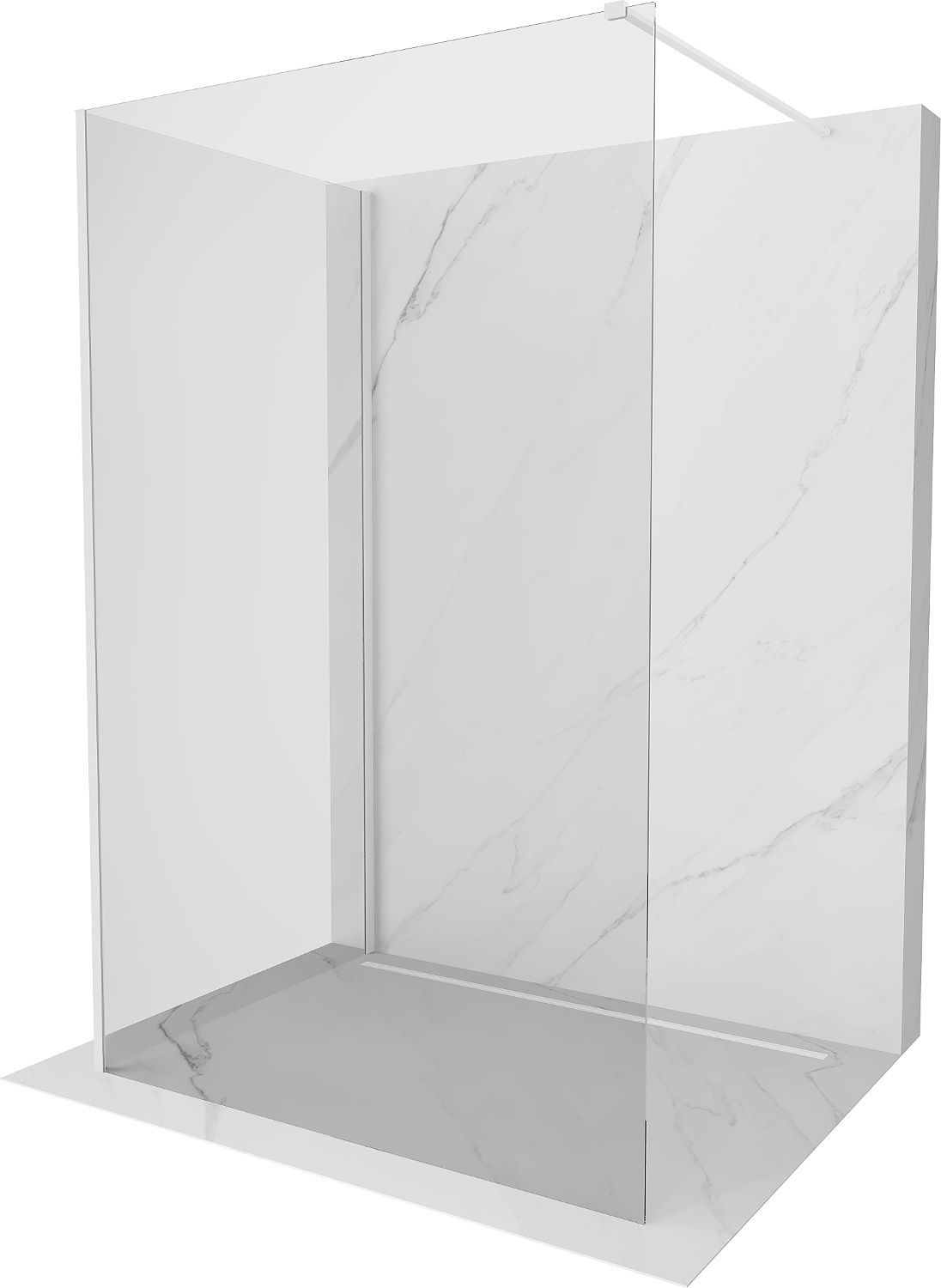 Mexen Kioto ścianka prysznicowa Walk-in 140 x 75 cm, transparent, biała - 800-140-212-20-00-075