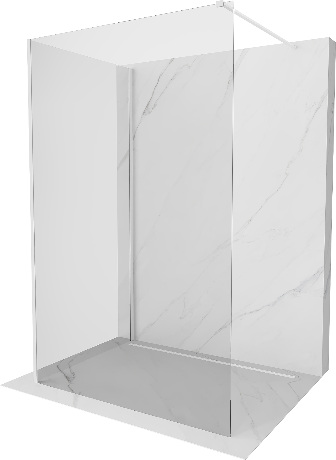 Mexen Kioto ścianka prysznicowa Walk-in 140 x 85 cm, transparent, biała - 800-140-212-20-00-085