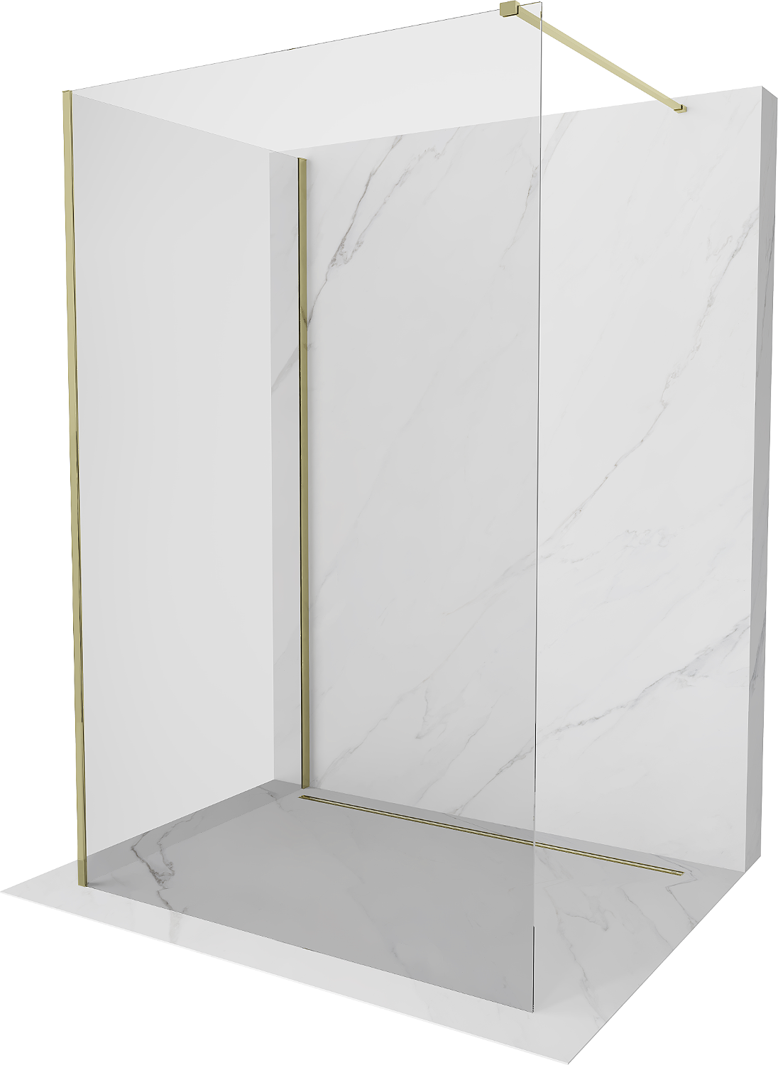 Mexen Kioto ścianka prysznicowa Walk-in 110 x 85 cm, transparent, złota - 800-110-212-50-00-085